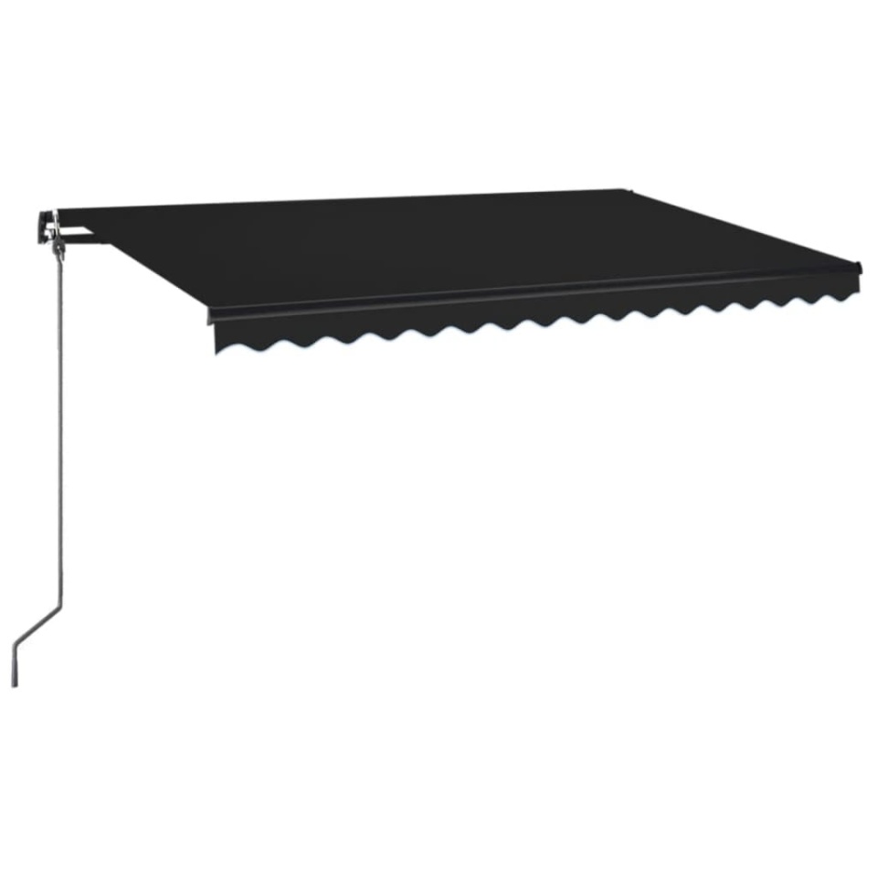 Copertină retractabilă manual LED, antracit, 400x350 cm - 1 | YEO