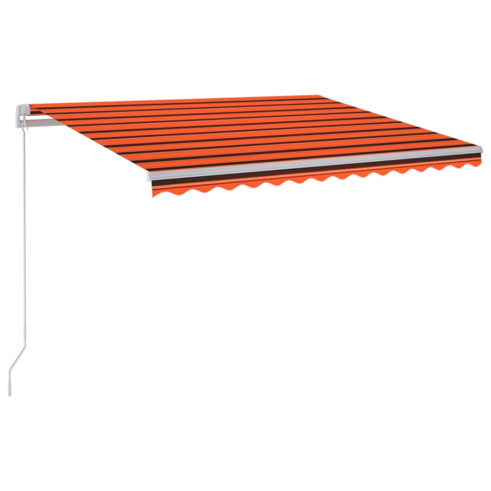 Copertină retractabilă manual LED, portocaliu & maro 300x250 cm - 1 | YEO