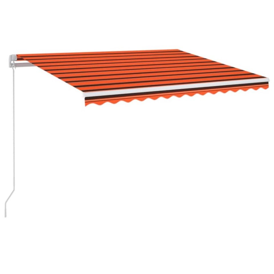 Copertină retractabilă manual LED, portocaliu/maro, 350x250 cm - 1 | YEO