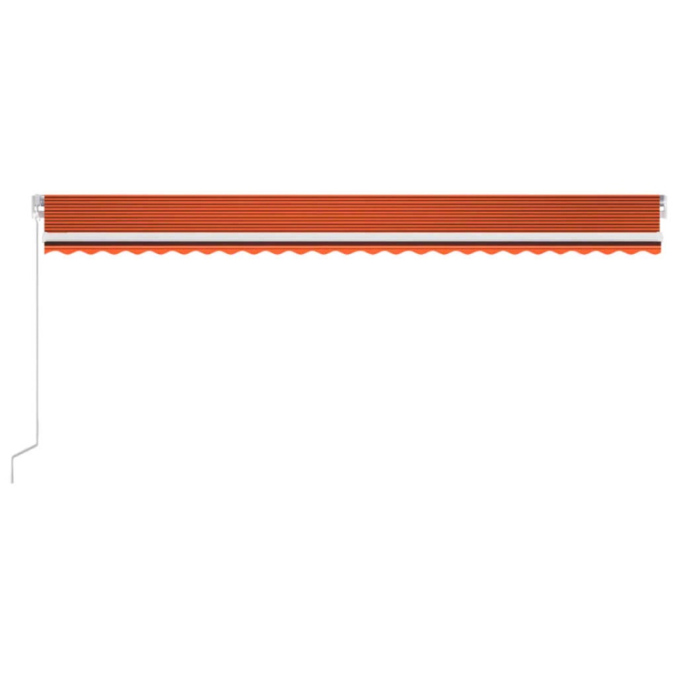 Copertină retractabilă manual, LED, portocaliu&maro, 600x300 cm - 2 | YEO