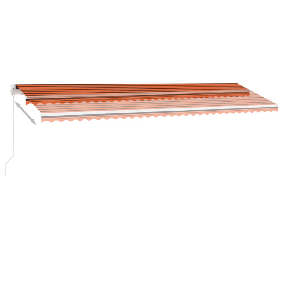 Copertină retractabilă manual, LED, portocaliu&maro, 600x300 cm - 3 | YEO