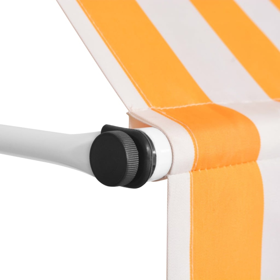 Copertină retractabilă manual, portocaliu și alb, 300 cm, dungi - 2 | YEO