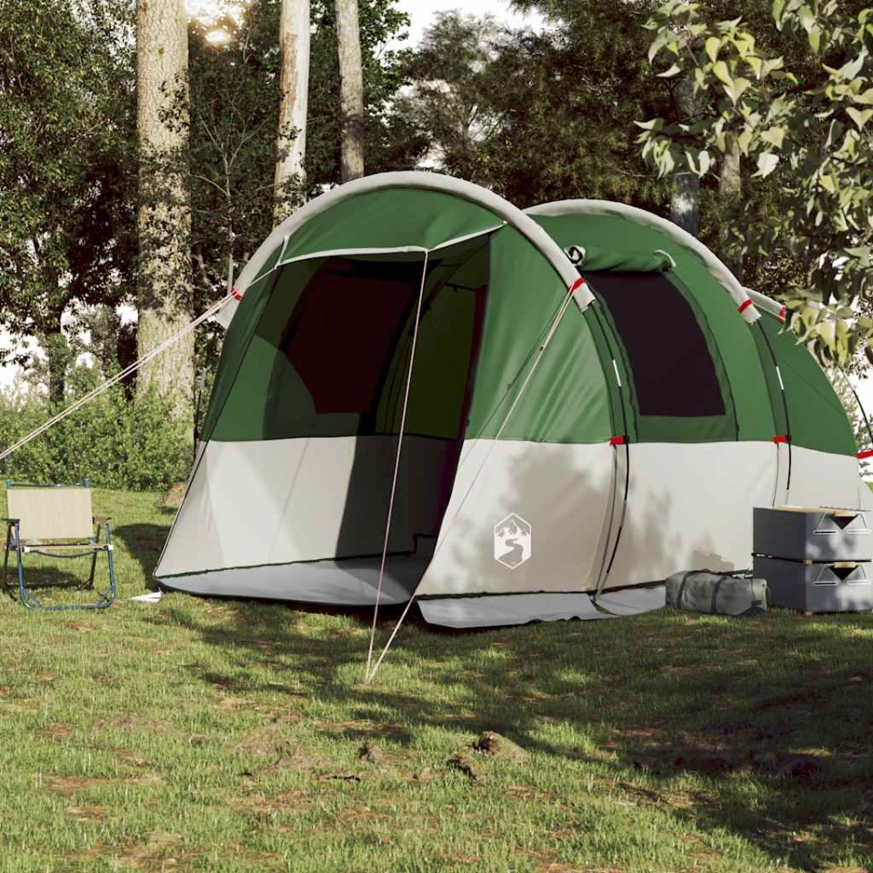 Cort de camping tunel pentru 4 persoane, verde, impermeabil - 2 | YEO