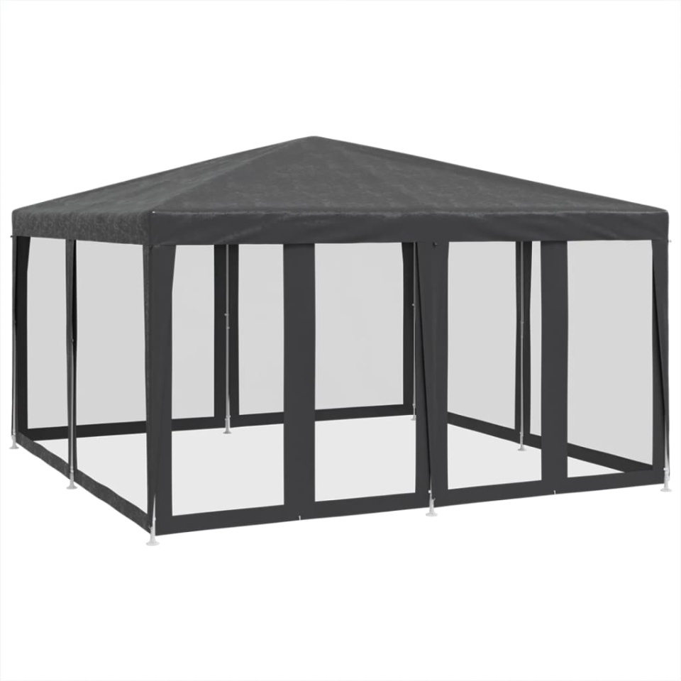 Cort de petrecere cu 8 pereți din plasă, antracit, 4x4 m, HDPE - 1 | YEO