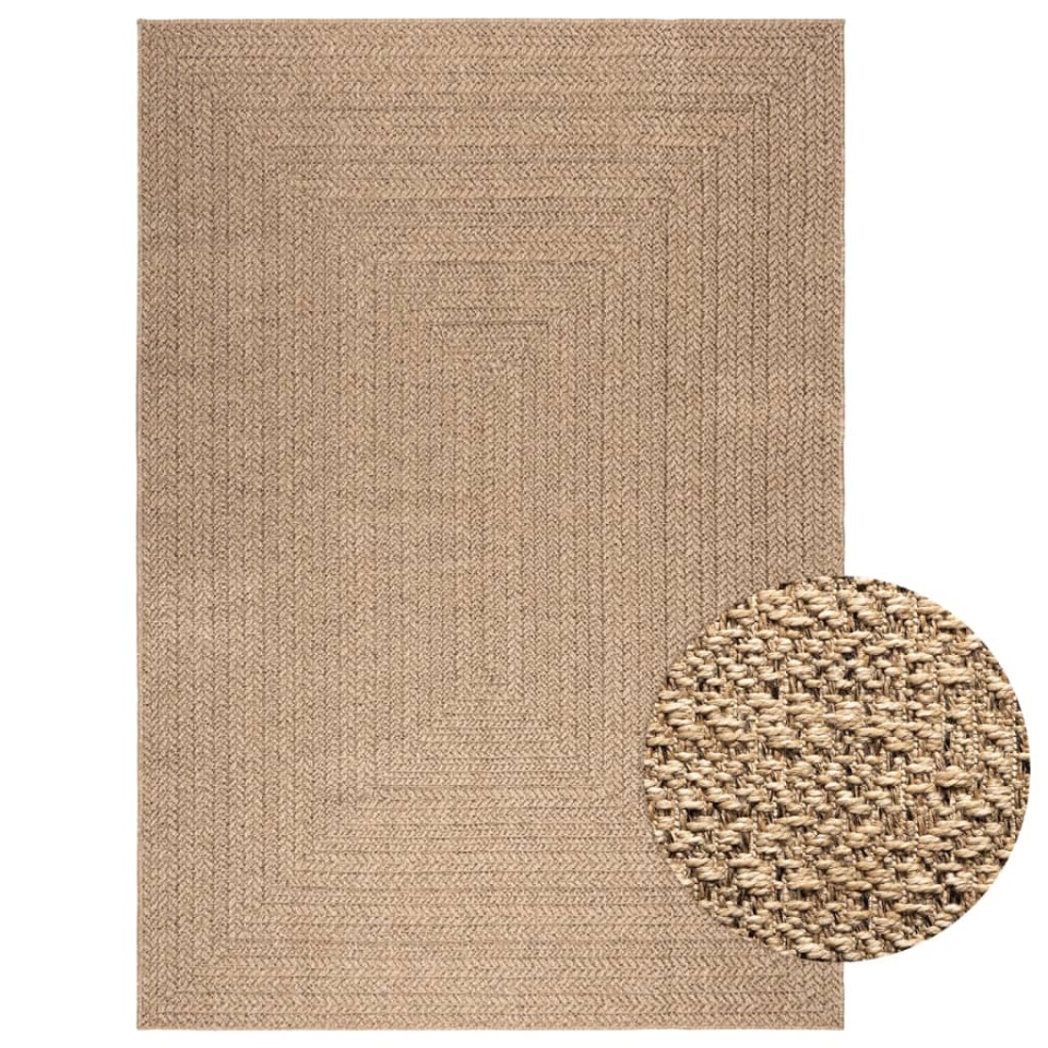 Covor 160x230 cm aspect iută pentru interior și exterior