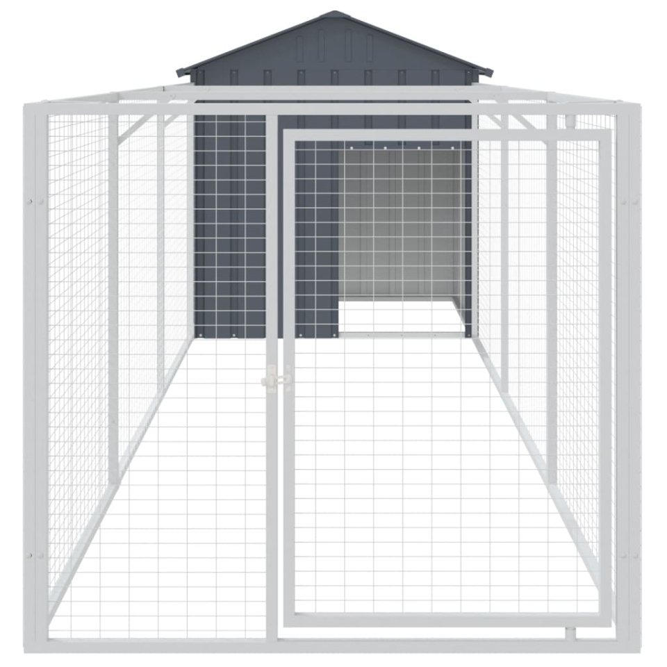 Cușcă câine cu acoperiș antracit 117x405x123 cm oțel galvanizat - 2 | YEO
