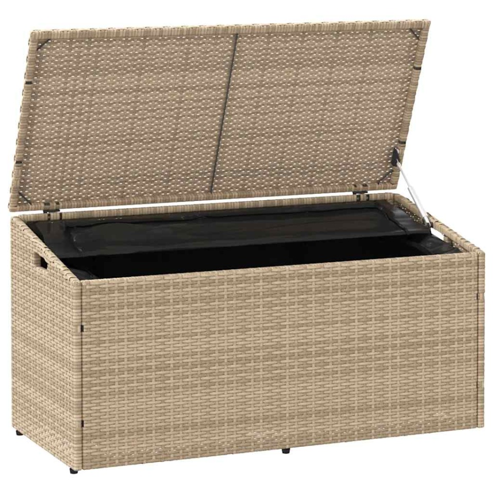 Cutie de depozitare de grădină Bej 110x50x58 cm polirattan - 3 | YEO