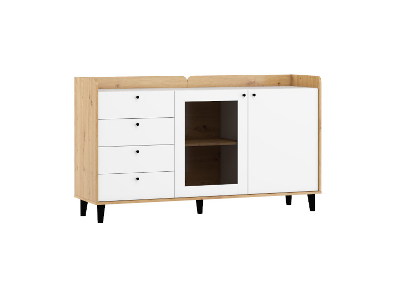 Dolce Dol-04 Display Dulap Oak Artisan/White High Gloss