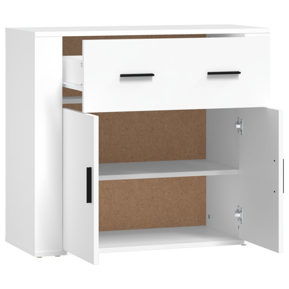 Dulap, alb, 80x33x70 cm, lemn prelucrat - 3 | YEO