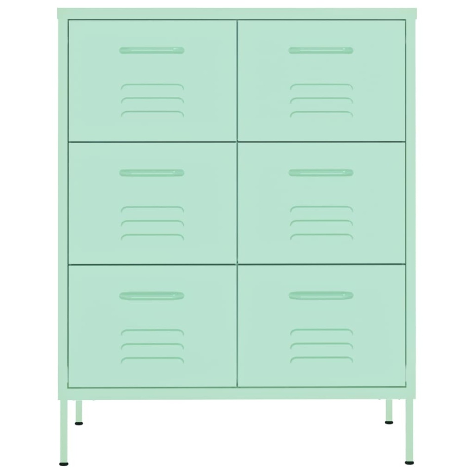 Dulap cu sertare, verde mentă, 80x35x101,5 cm, oțel - 2 | YEO