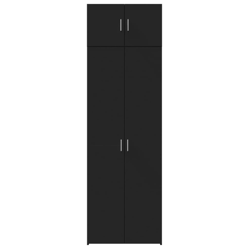 Dulap de depozitare, negru, 70x42,5x225 cm, lemn prelucrat - 3 | YEO