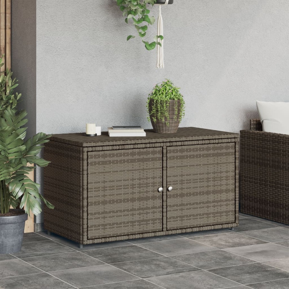 Dulap depozitare de grădină, gri, 110x55x60,5 cm, poliratan - 2 | YEO