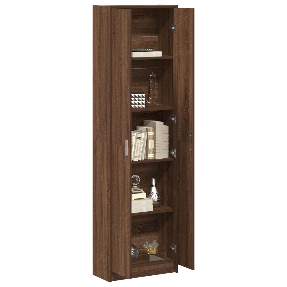 Dulap din stejar închis 55x25x189 cm lemn prelucrat - 2 | YEO