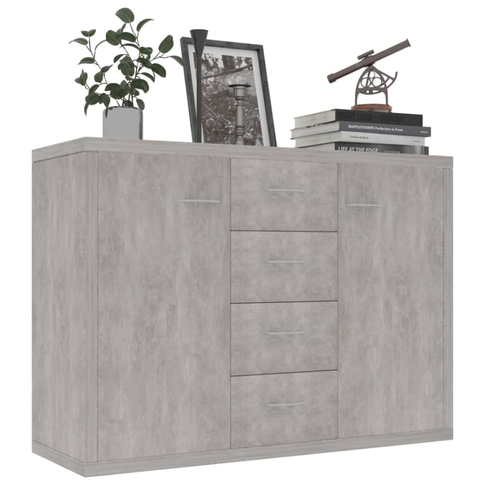 Dulap, gri beton, 88x30x65 cm, lemn prelucrat - 2 | YEO