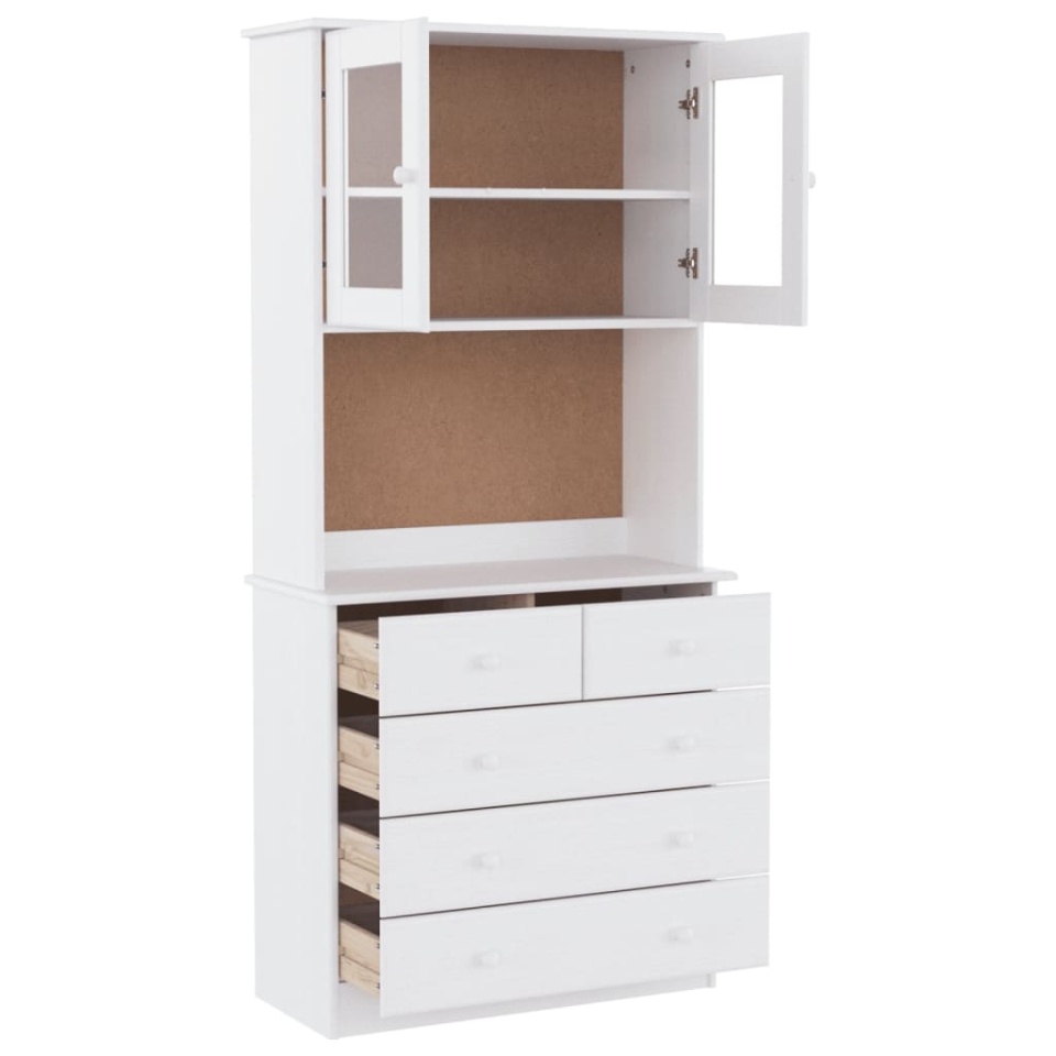 Dulap înalt ALTA, alb, 77x35x165 cm, lemn masiv de pin - 3 | YEO