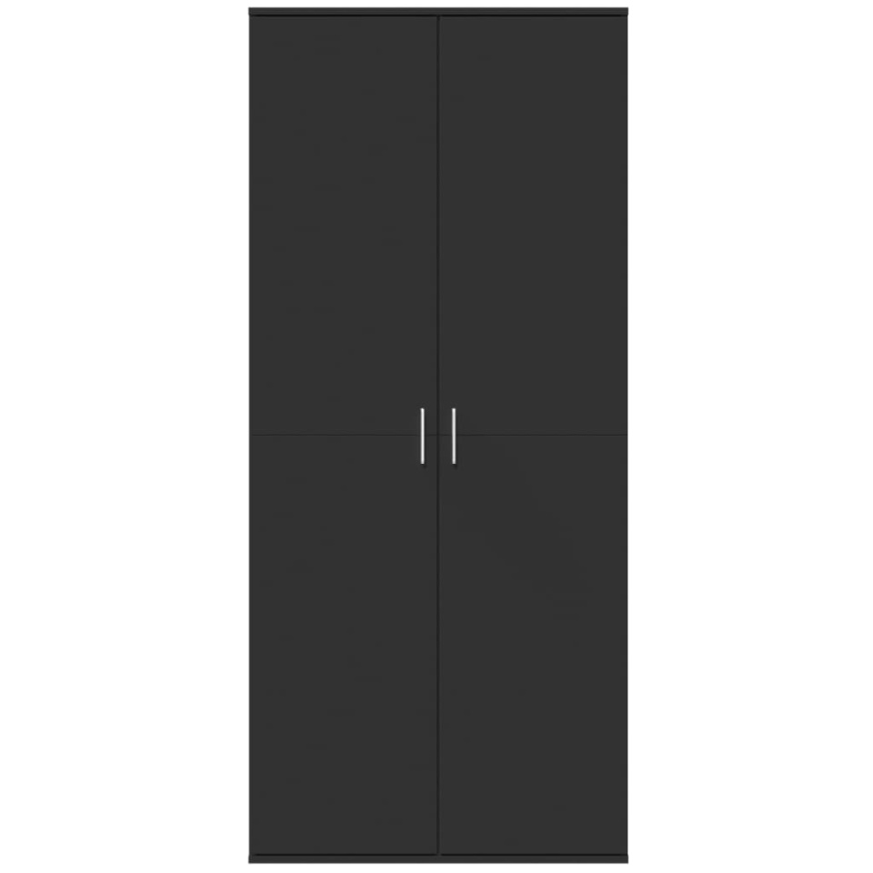 Dulap înalt, negru, 80x35x180 cm, lemn prelucrat - 2 | YEO