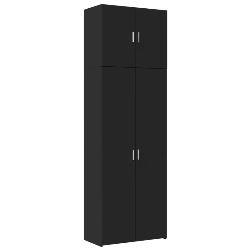 Dulap înalt, negru, 80x42,5x249 cm, lemn prelucrat - 1 | YEO