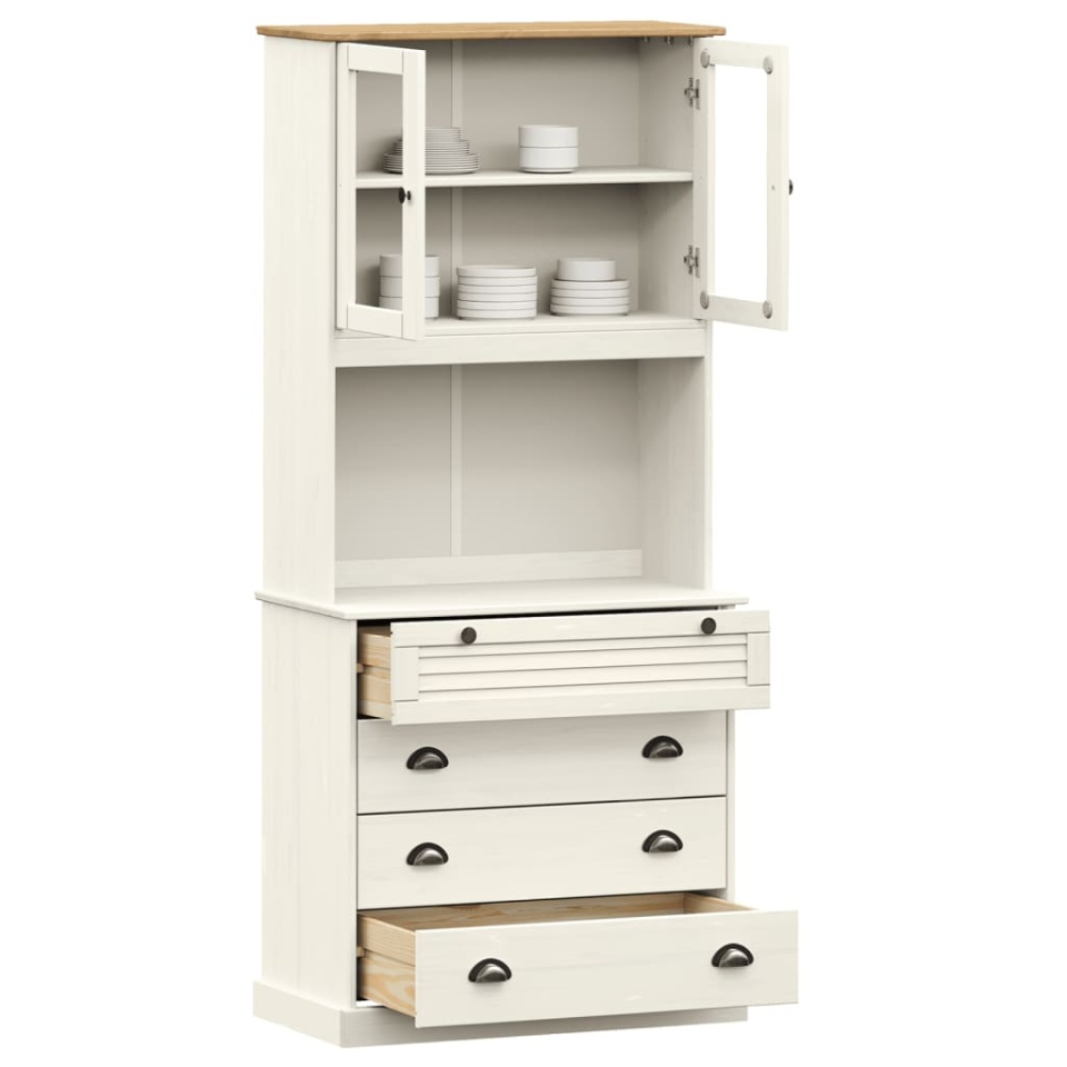Dulap înalt VIGO, alb, 80x40x176 cm, lemn masiv de pin - 2 | YEO