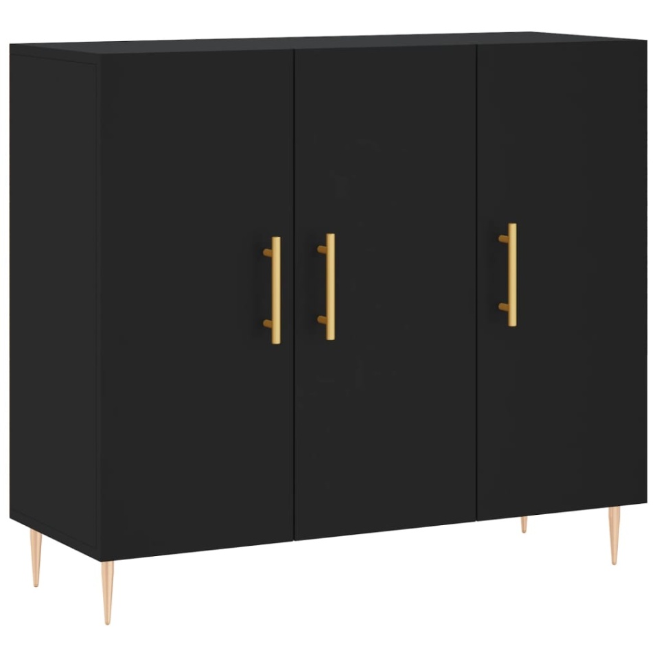 Dulap, negru, 90x34x80 cm, lemn compozit - 1 | YEO