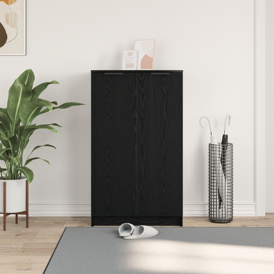 Dulap pentru încălțăminte Negru Stejar 59x35x100 cm din lemn - 3 | YEO