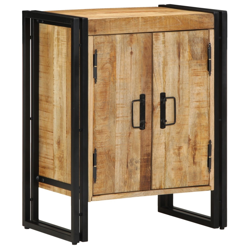 Dulap pentru pantofi Negru 30x30x40 cm Lemn masiv de mango și Oțel - 2 | YEO