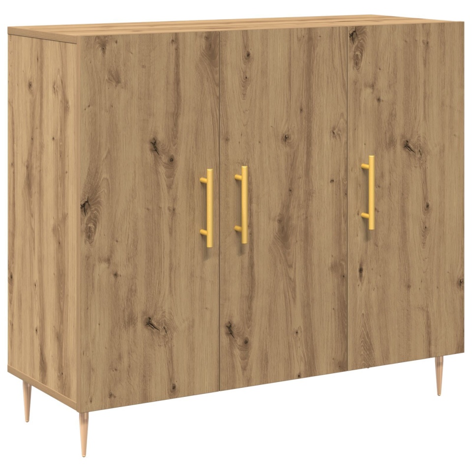 Dulap, stejar artizanal, 90x34x80 cm, lemn prelucrat - 1 | YEO