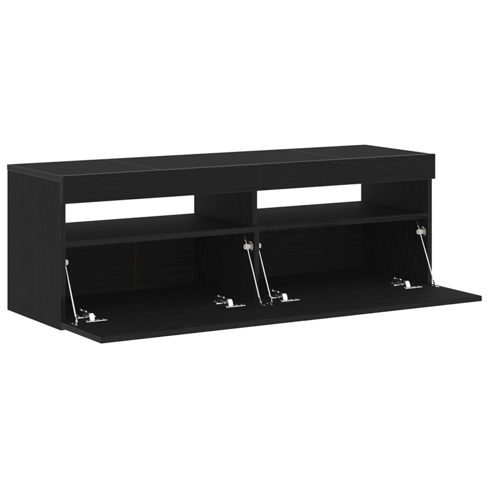 Dulap TV cu LED, stejar negru, 120x35x40 cm, lemn prelucrat - 1 | YEO