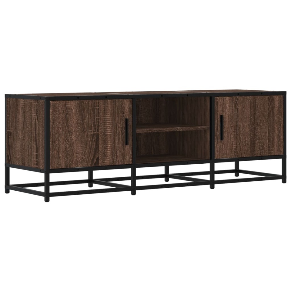 Dulap TV, stejar maro, 120x35x41 cm, lemn prelucrat și metal - 1 | YEO