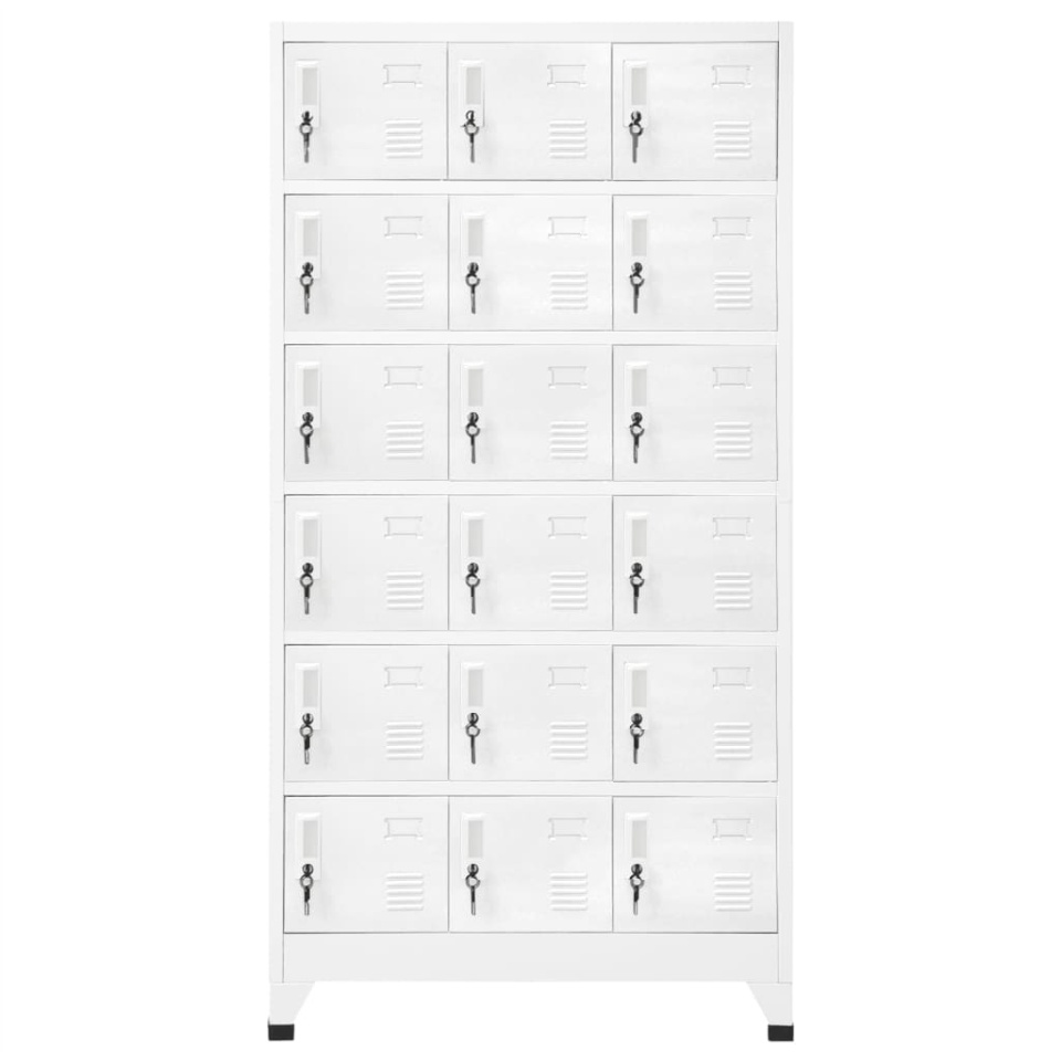 Dulap vestiar cu 18 compartimente, 90x40x180 cm, metal - 1 | YEO