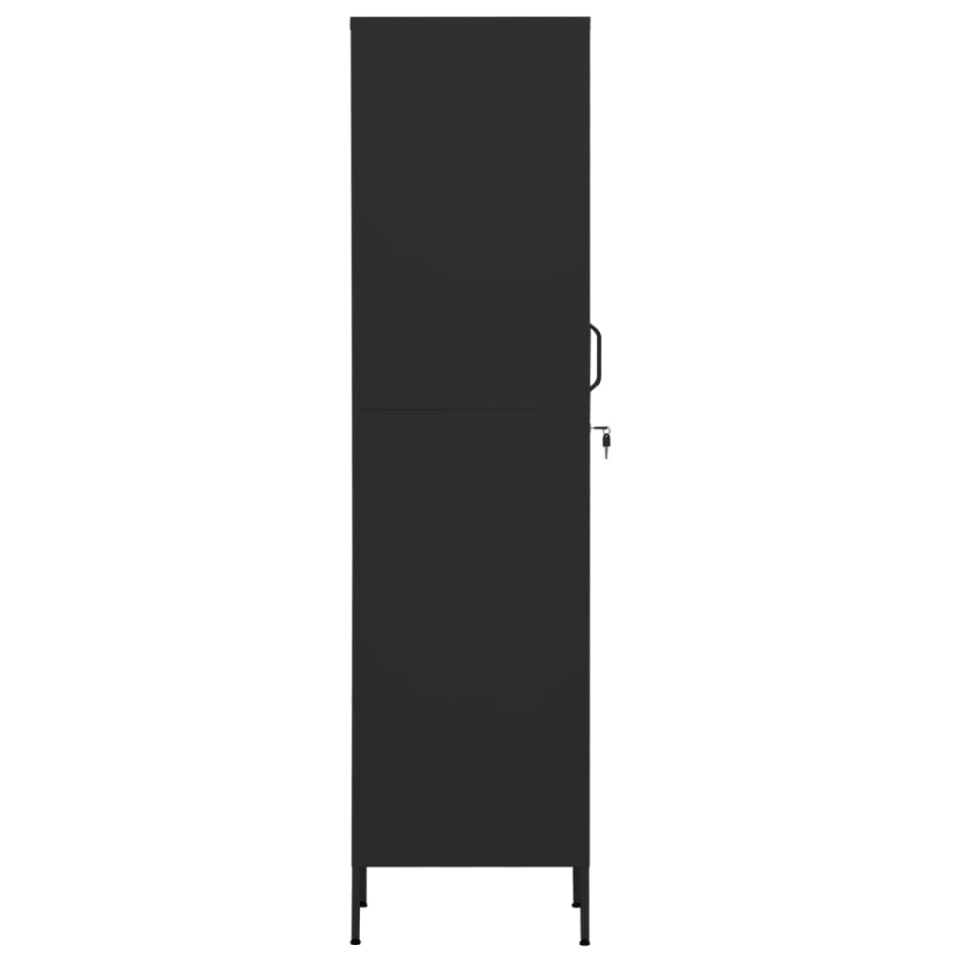 Dulap vestiar, negru, 35x46x180 cm, oțel - 3 | YEO
