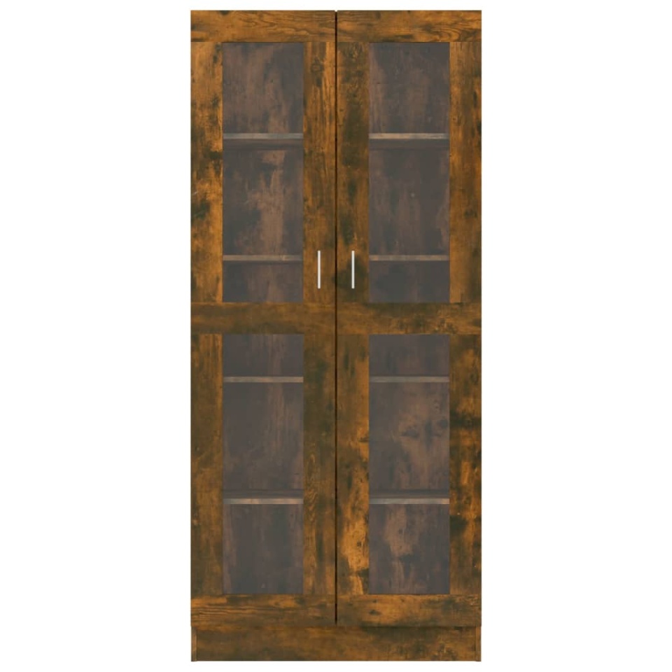 Dulap vitrină stejar fumuriu 82,5x30,5x185,5 cm lemn prelucrat - 2 | YEO
