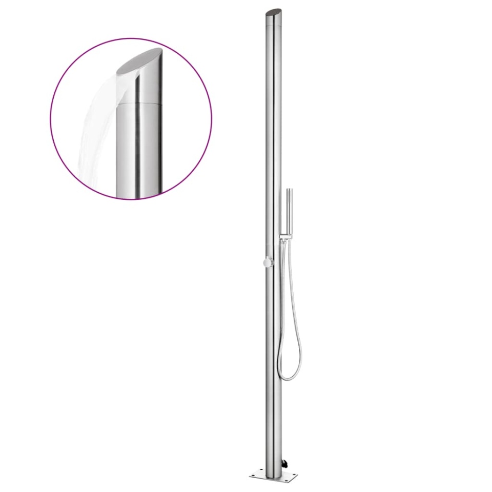 Duș de grădină cu bază maro, 225 cm, oțel inoxidabil - 2 | YEO