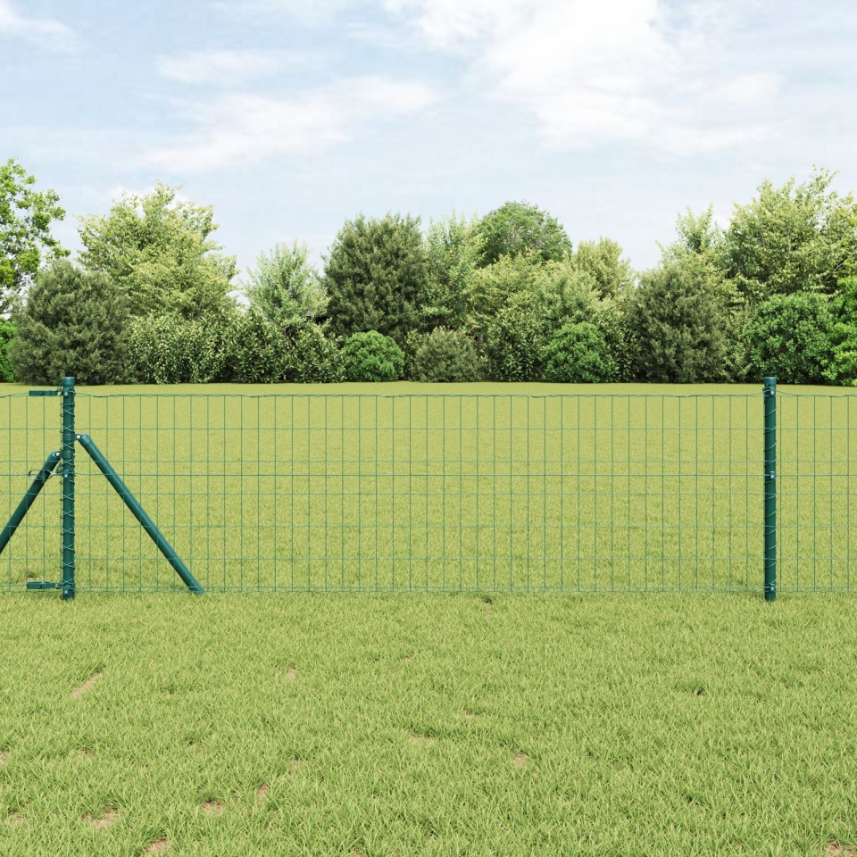 Euro Fence cu 13 stâlpi 0.6x25 m Oțel galvanizat Verde