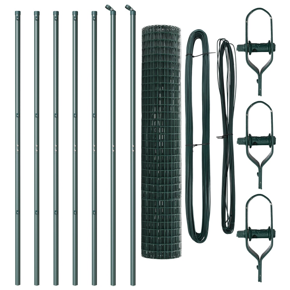 Euro Fence cu 7 posturi 1.6x10 m Oțel galvanizat Verde - 1 | YEO