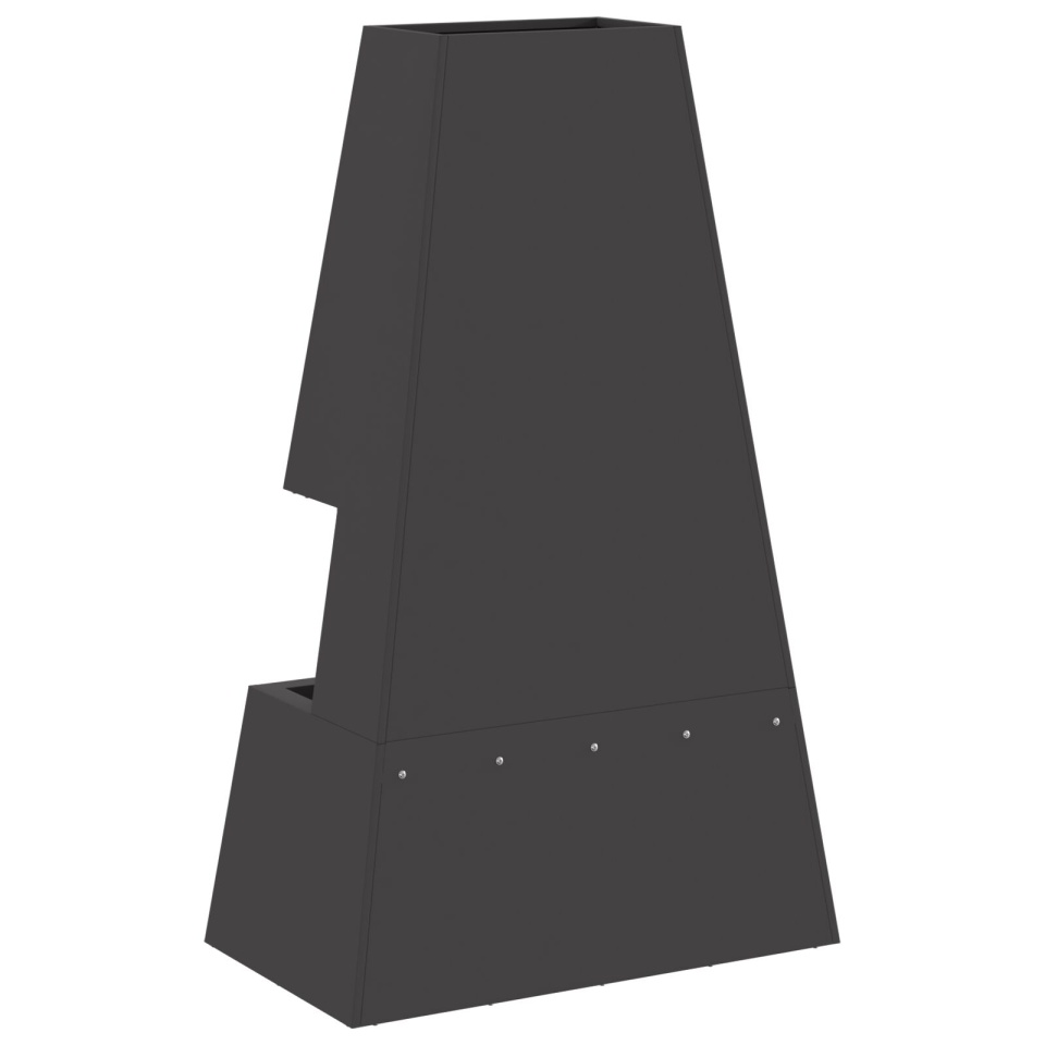 Focar cu Depozitare pentru Lemne Negru 60x35x100 cm Oțel - 3 | YEO