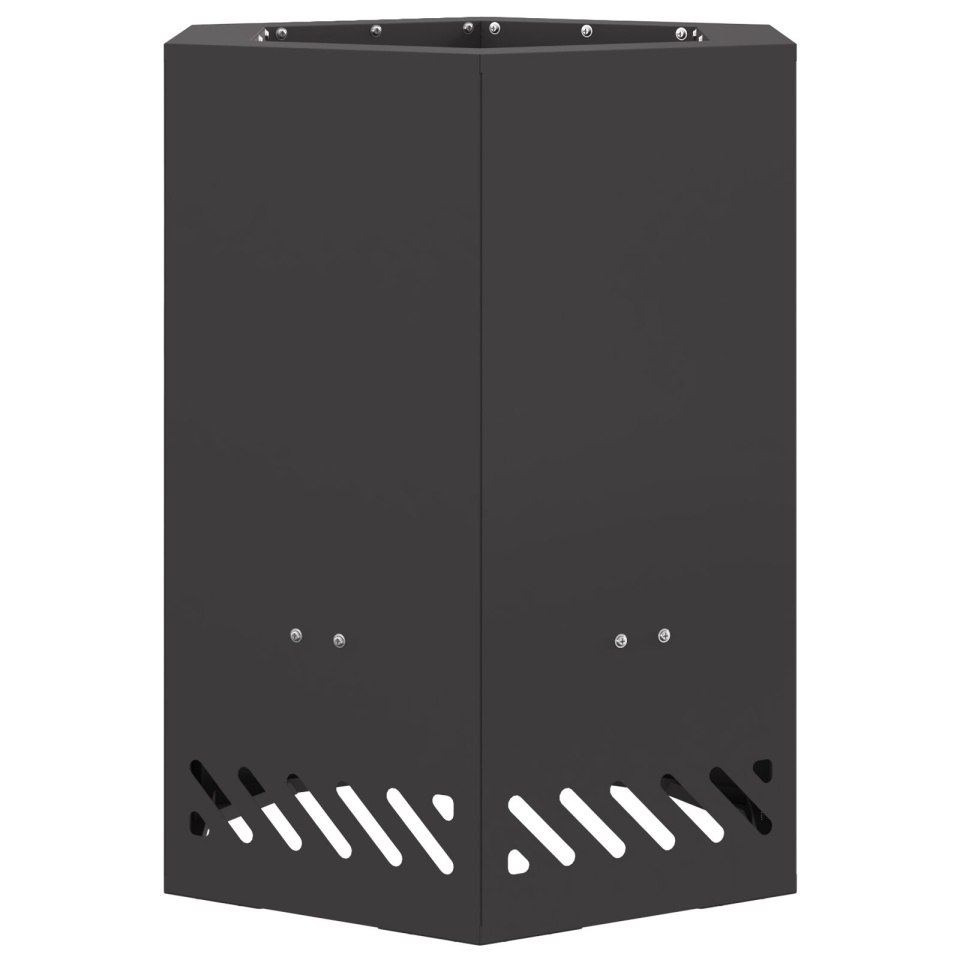 Focar Fără Fum Hexagonal Negru 38x38x51 cm Oțel - 1 | YEO