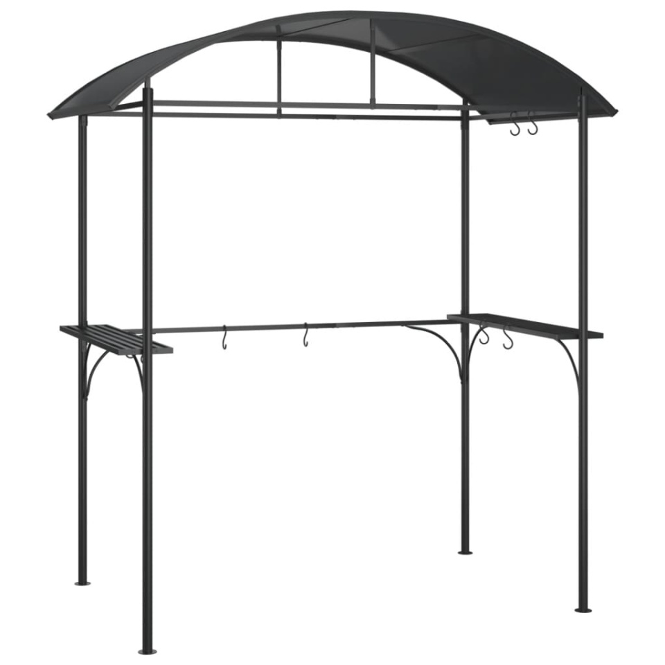 Foișor grătar cu rafturi laterale, antracit 220x115x230 cm oțel - 1 | YEO