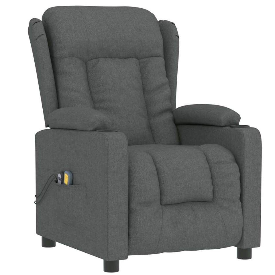Fotoliu de masaj electric rabatabil, gri închis, textil - 2 | YEO