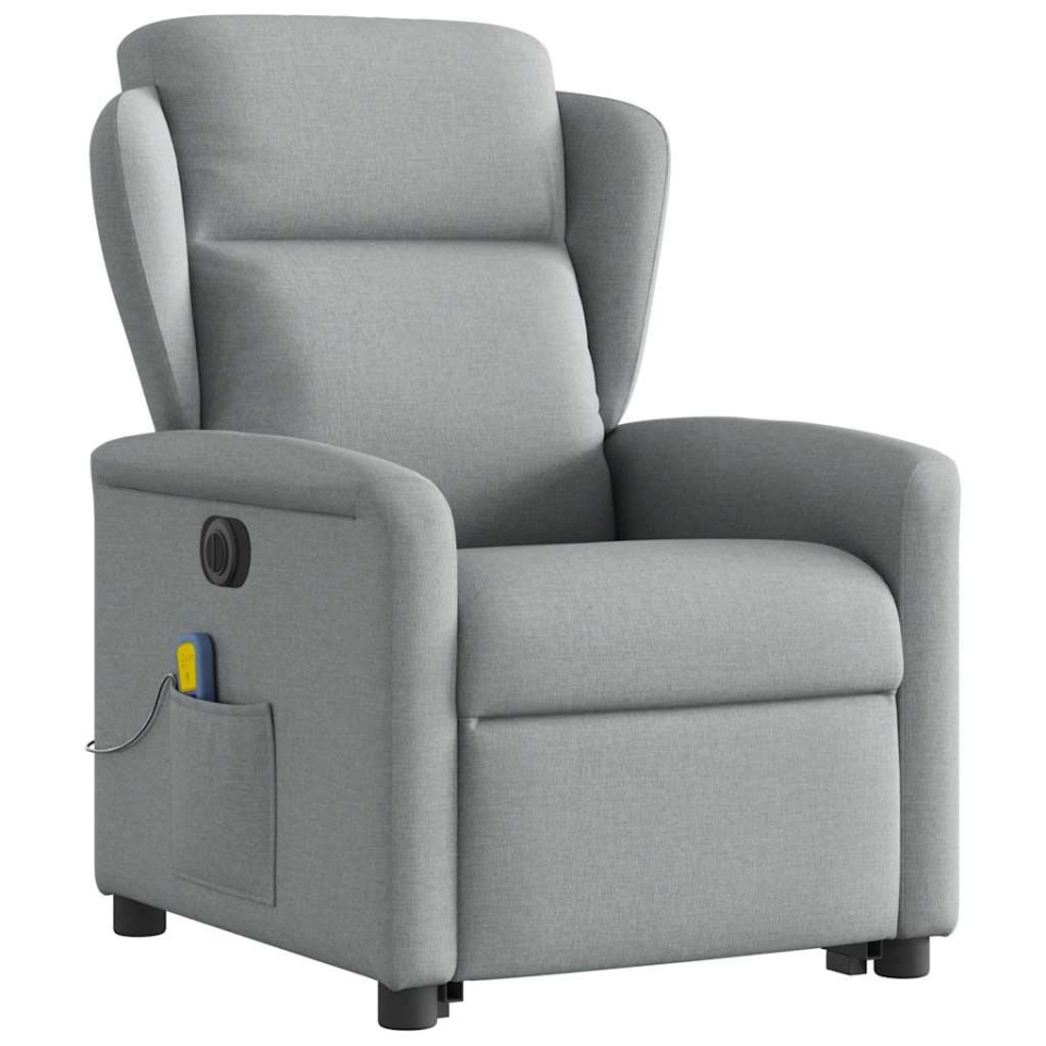 Fotoliu electric masaj rabatabil cu ridicare, gri închis textil - 3 | YEO