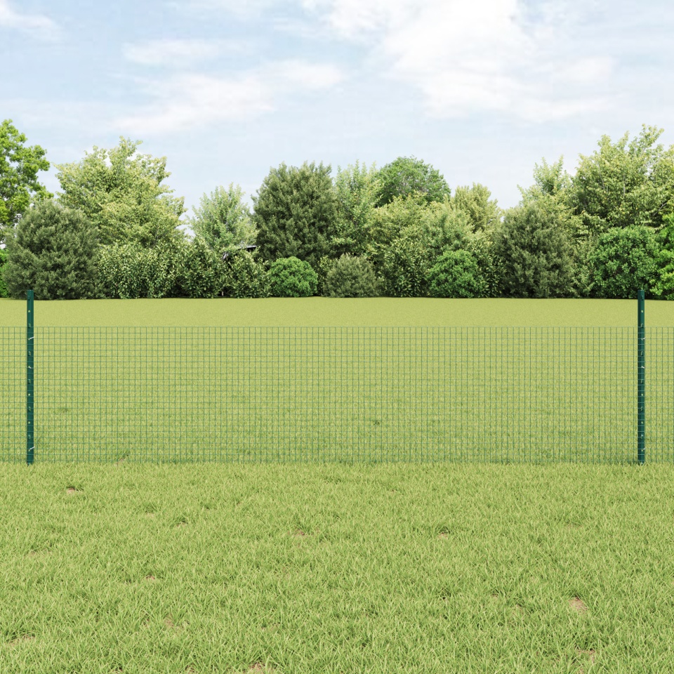 Gard din Fier Sudat cu 22 U Poste Verde 0.5x50 m Oțel