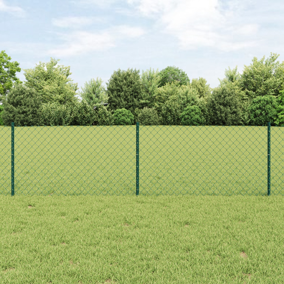 Gard din plasă cu 22 U Posts Verde 0.6x25 m Oțel