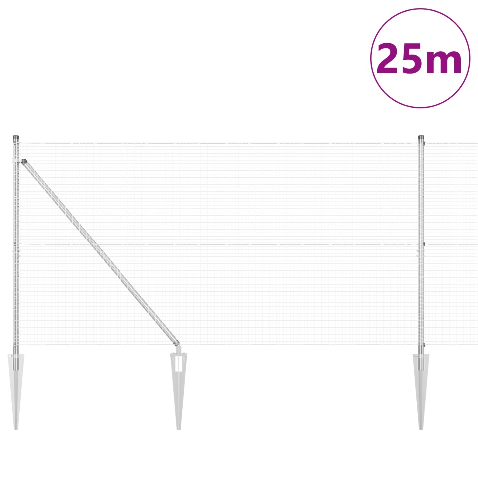 Gard din sârmă sudată cu 13 cuie 1.2x25 m din oțel galvanizat - 2 | YEO