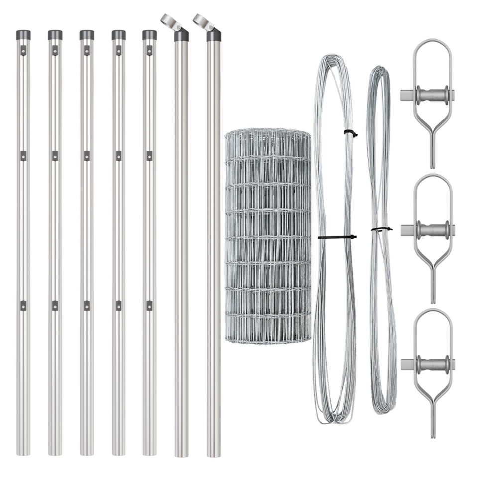 Gard Euro cu 13 stâlpi 0.8x25 m Oțel galvanizat - 1 | YEO