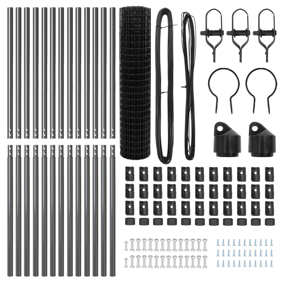 Gard Euro Set de 2 Gri Oțel 25 x 1 m Durabil Gard Euro - 3 | YEO