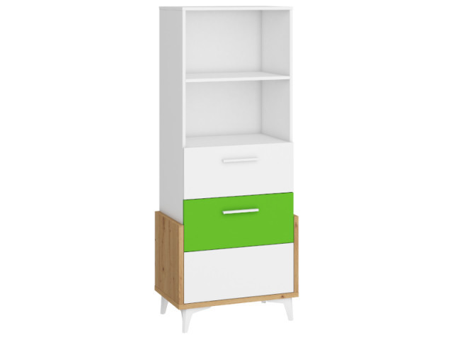 Hey Hey-16 Biblioteca 65S Oak Artisan/White/Green