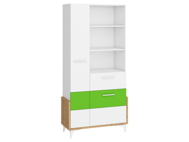 Hey Hey-18 Biblioteca 95W Oak Artisan/White/Green