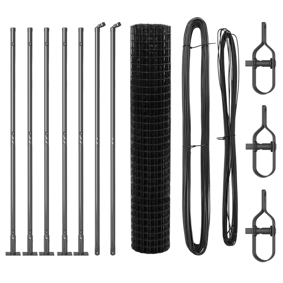 Împrejmuire Euro cu 7 stâlpi flansați 1.5x10 m din oțel galvanizat - 1 | YEO