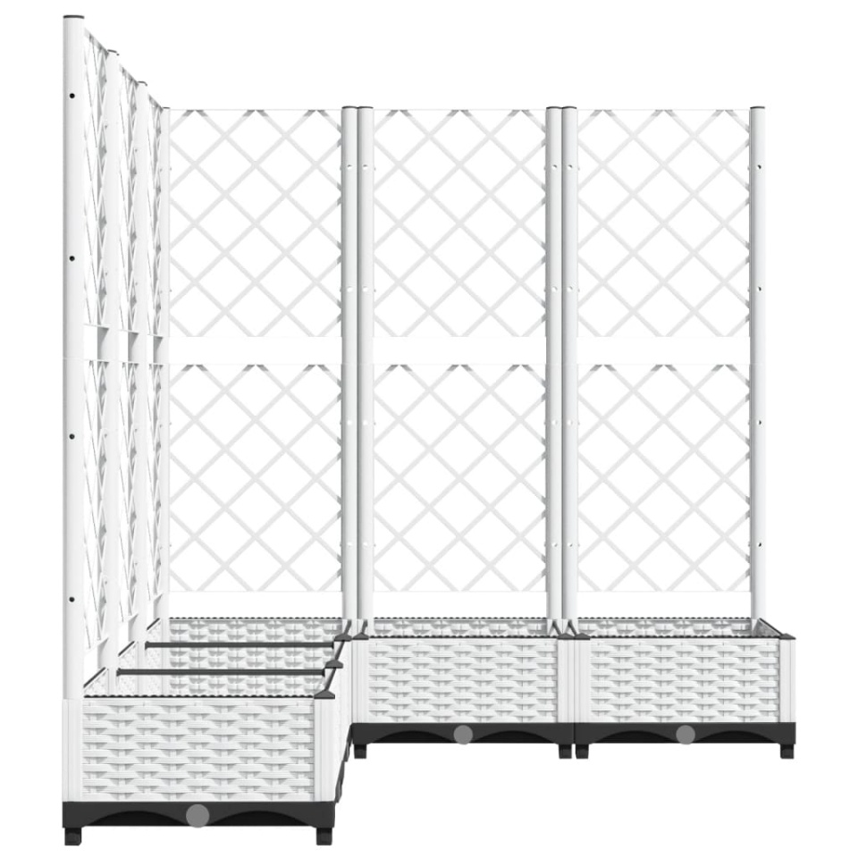 Jardinieră de grădină cu spalier, alb, 120x120x121,5 cm, PP - 3 | YEO