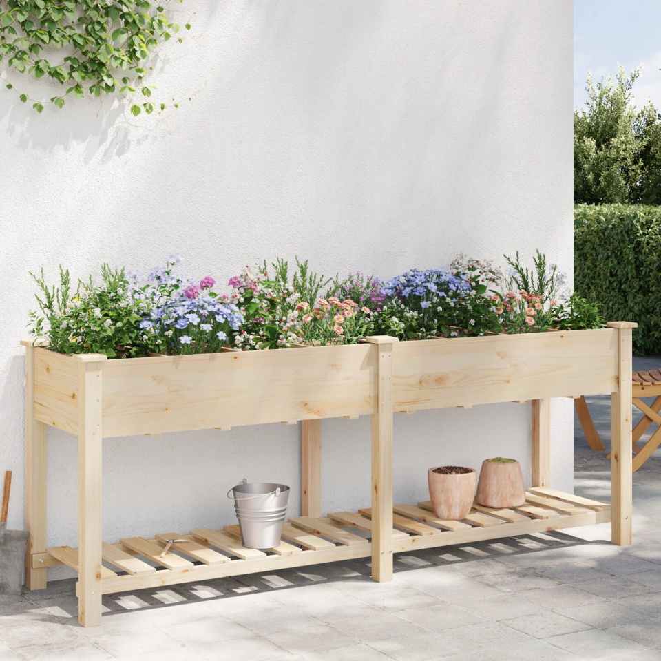 Jardiniere de grădină cu grile 203x53x76 cm Lemn masiv de brad - 3 | YEO