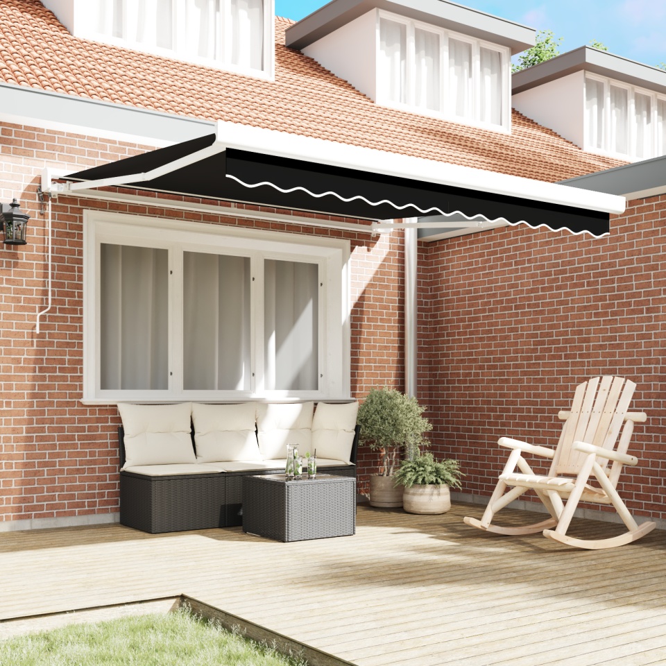 Marchiză automată retractabilă neagră 300x250 cm, Țesătură de înlocuire pentru marchiza pentru cadru de 3x2.5 m negru - 2 | YEO